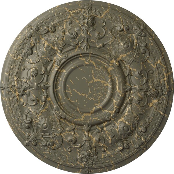 Ekena Millwork Oslo Ceiling Medallion (Fits Canopies up to 10 1/2"), 28 1/8"OD x 1 3/4"P, Witch Hazel Crackle CM28OSWHC - main